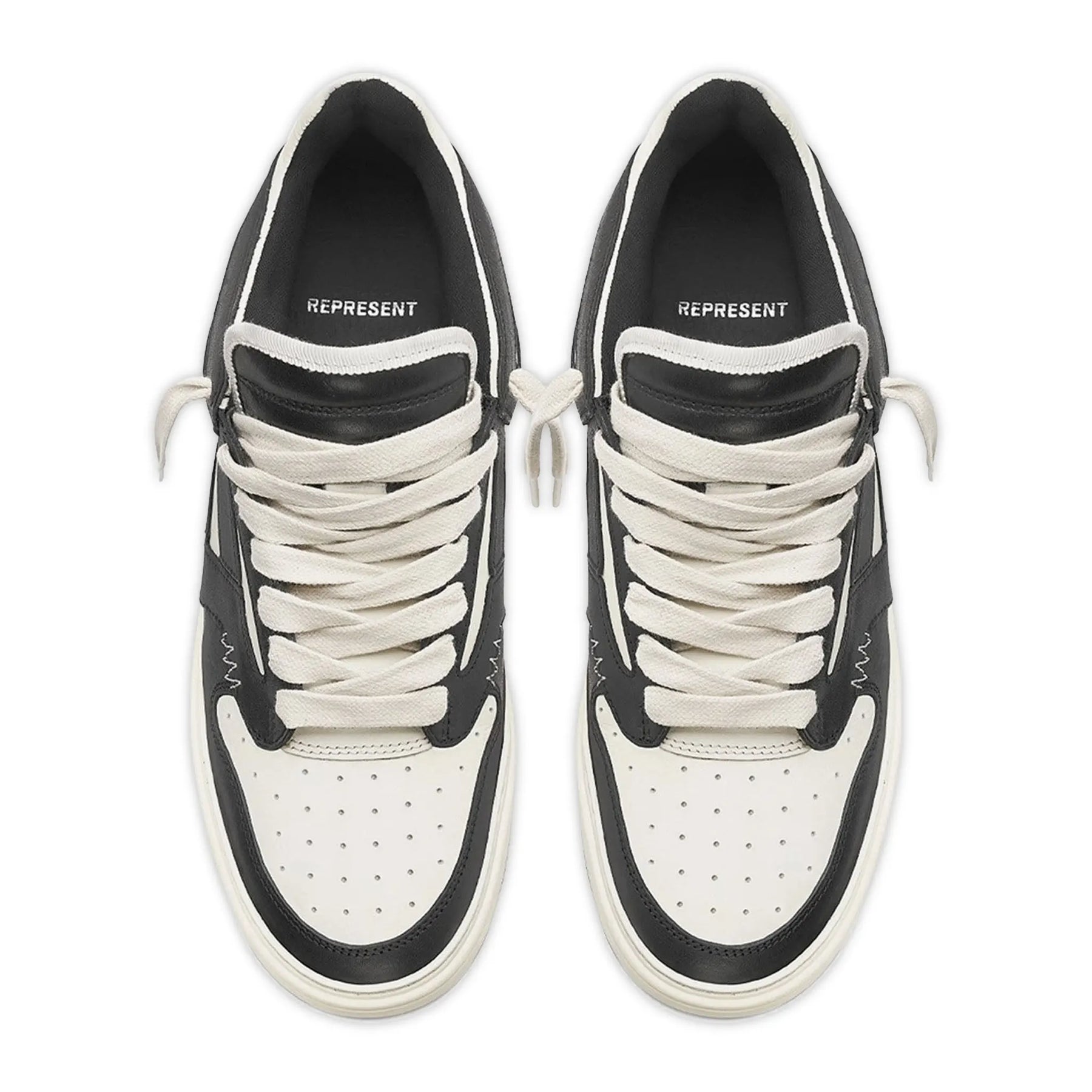 Represent Reptor Low Black Vintage White Sneakers